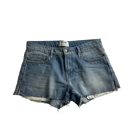 Frame Denim Le Studded Jean Shorts in Hester Size 27 - Picture 3 of 8